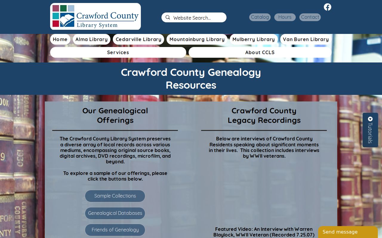 Van Buren people search Crawford County Library genealogy resources