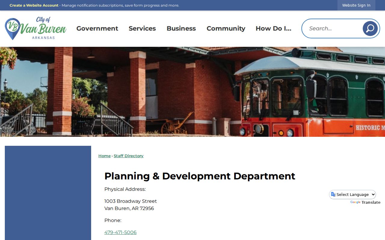 Van Buren people search city staff directory